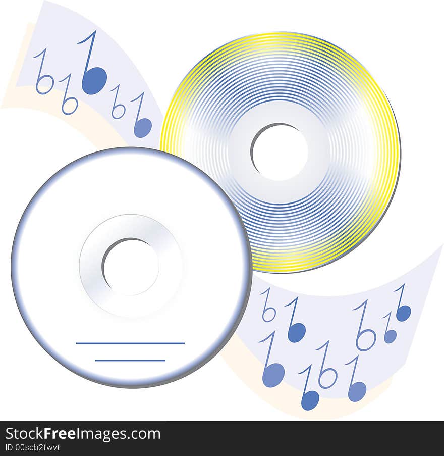 Electron computer music compact disks concept