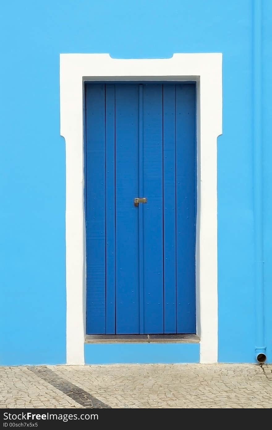 Door on blue