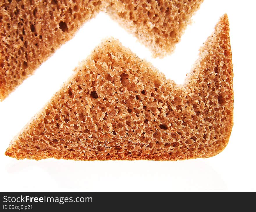 Bread on white background. See my other images of bread and food