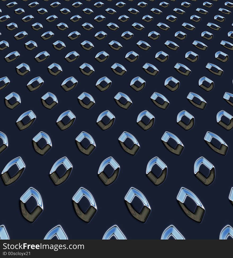 A perpestive view of black diamond plate