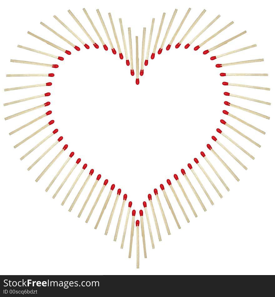 Heart made of matchsticks