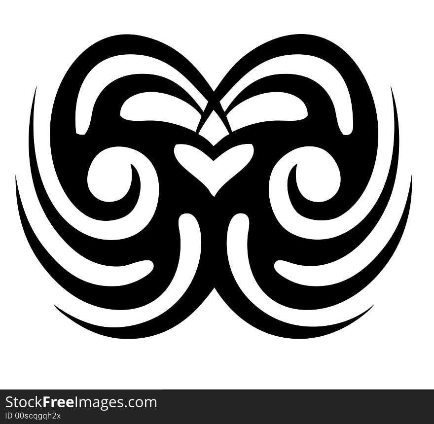 Tribal tattoo shapes in black and white. Tribal tattoo shapes in black and white