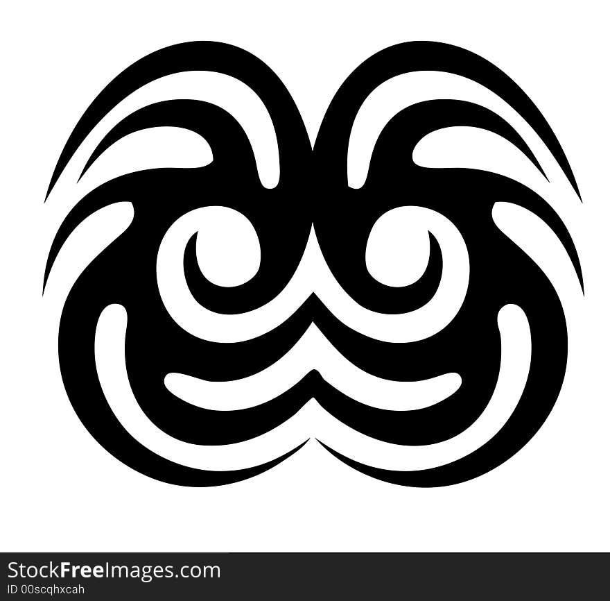 Tribal tattoo shapes in black and white. Tribal tattoo shapes in black and white