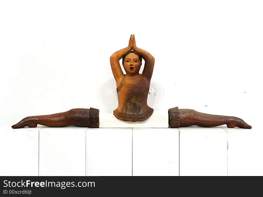 Pottery figure of yoga