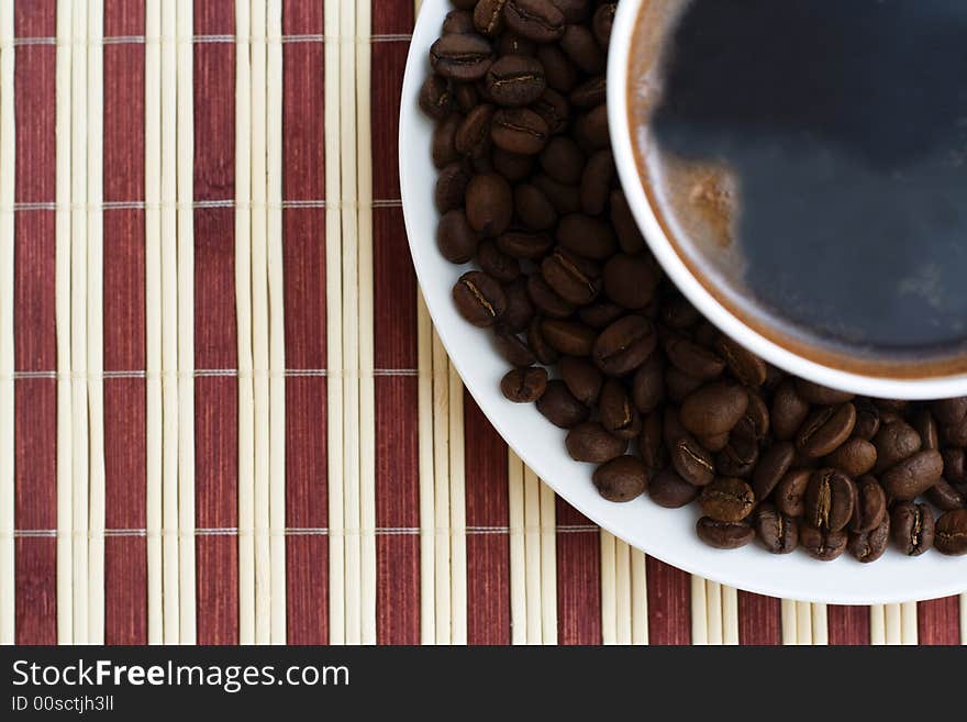 Cup of coffee. Close up.