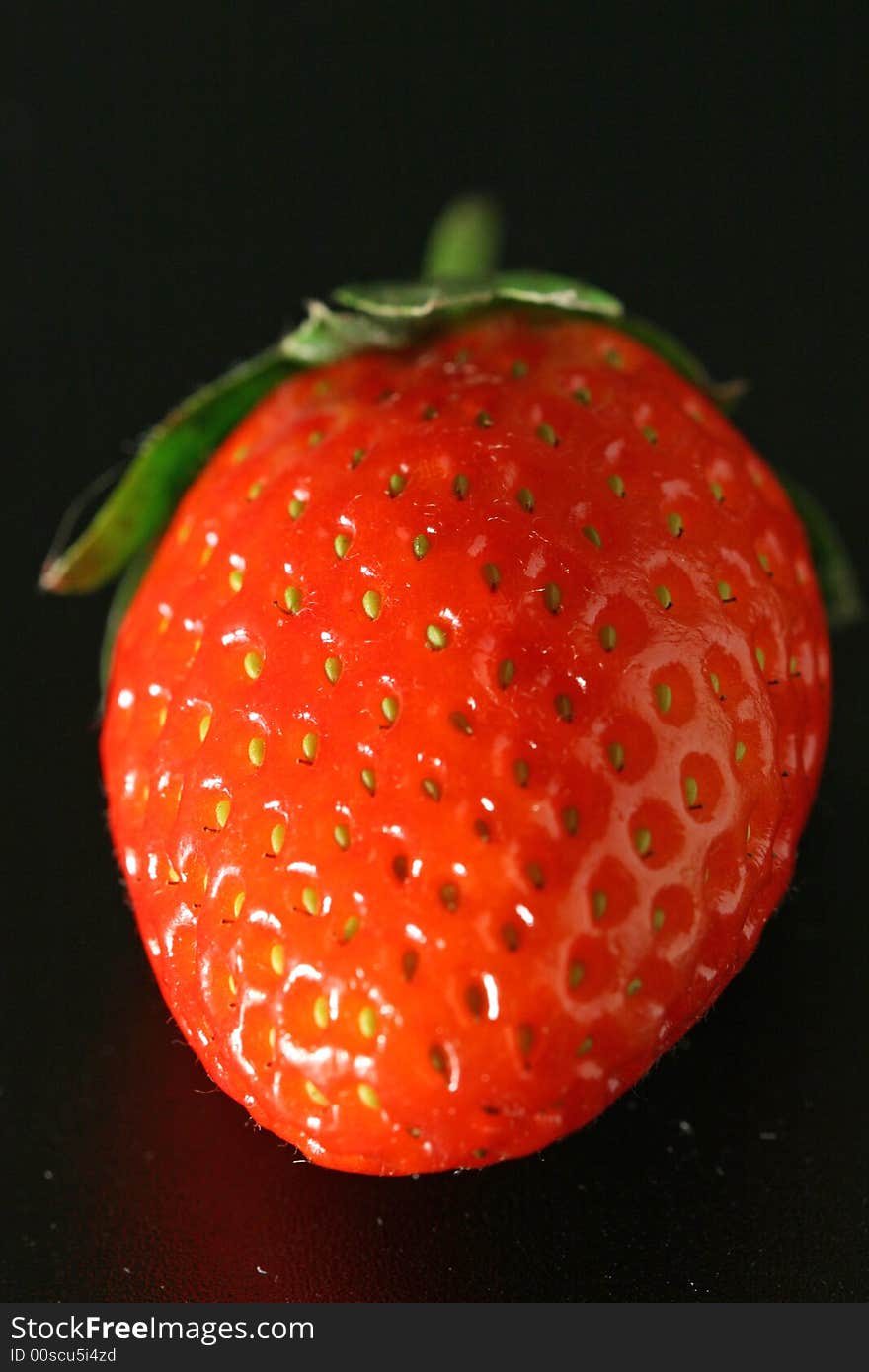 Strawberry with a black background