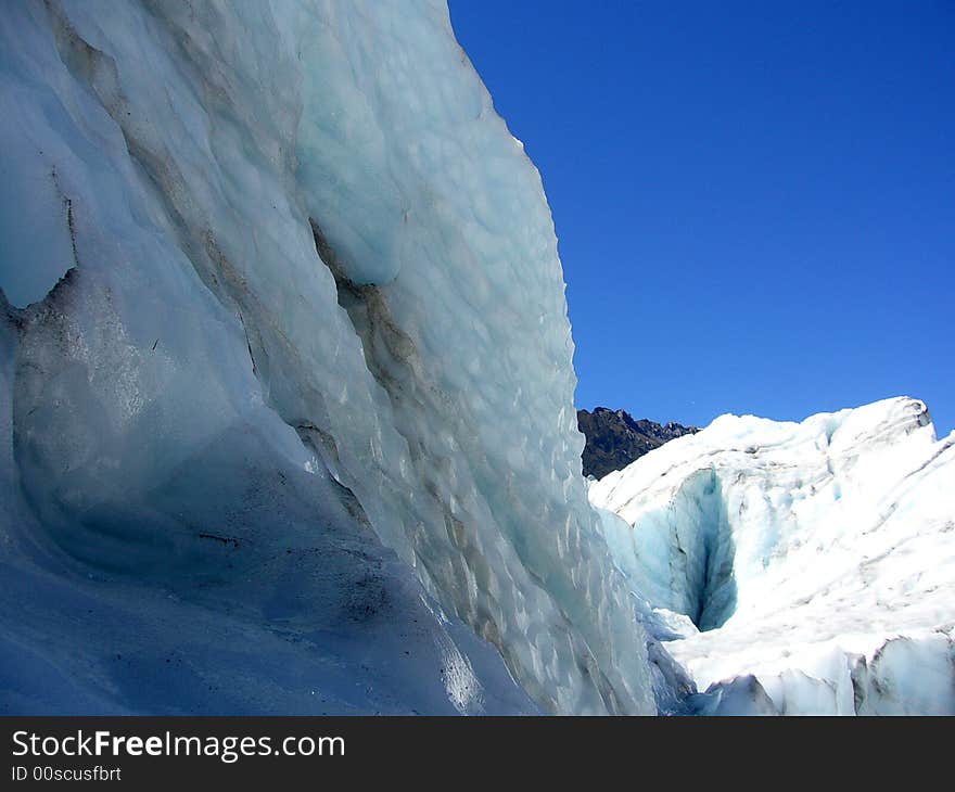 Ice sculpture, Fox Glacier, New Zealand. Ice sculpture, Fox Glacier, New Zealand