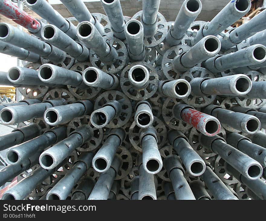 Macro of many steel pipes. Macro of many steel pipes