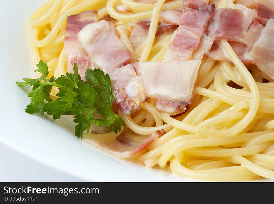 Spaghetti with ham