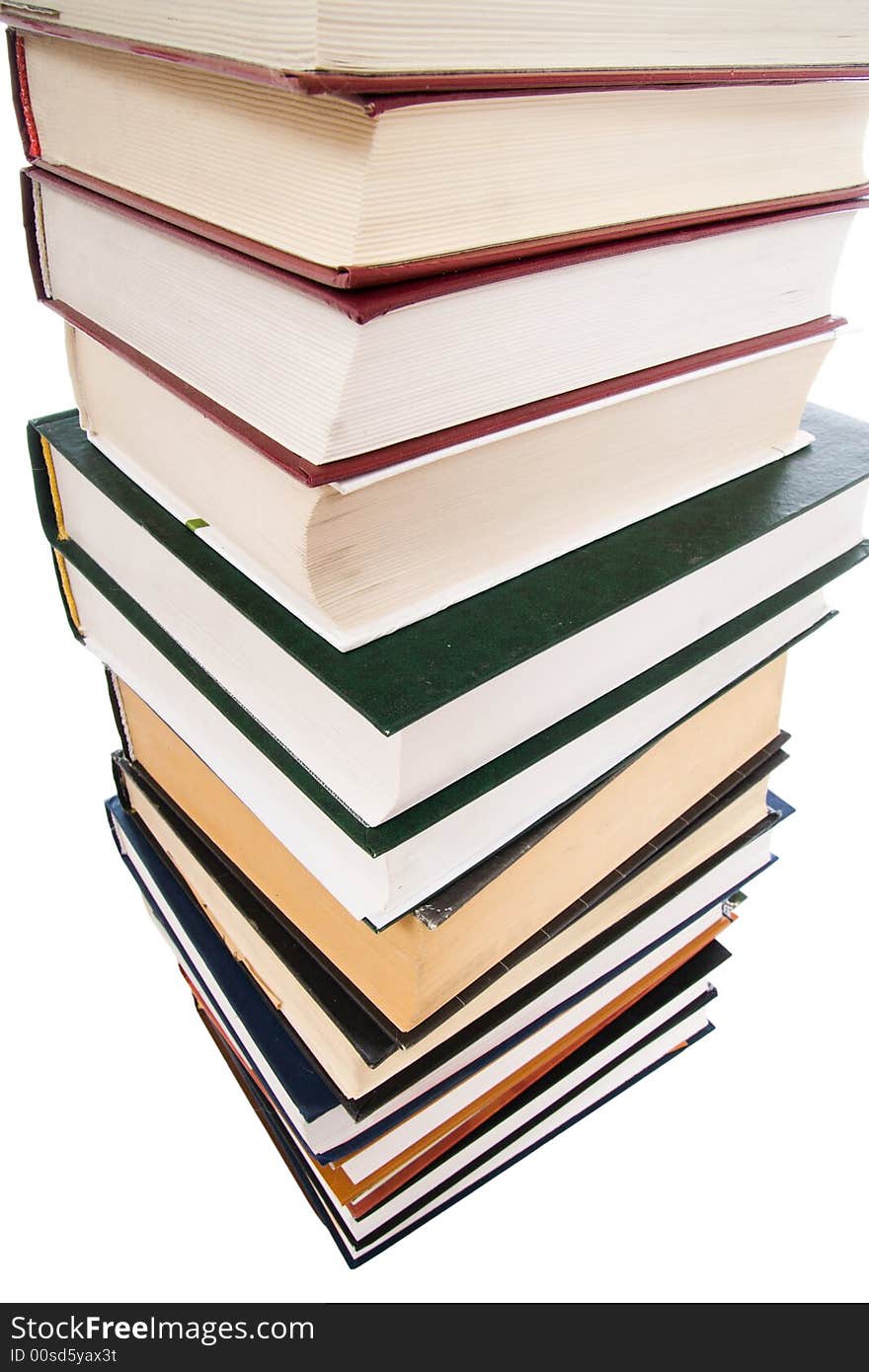 Pile of books isolated on a white background