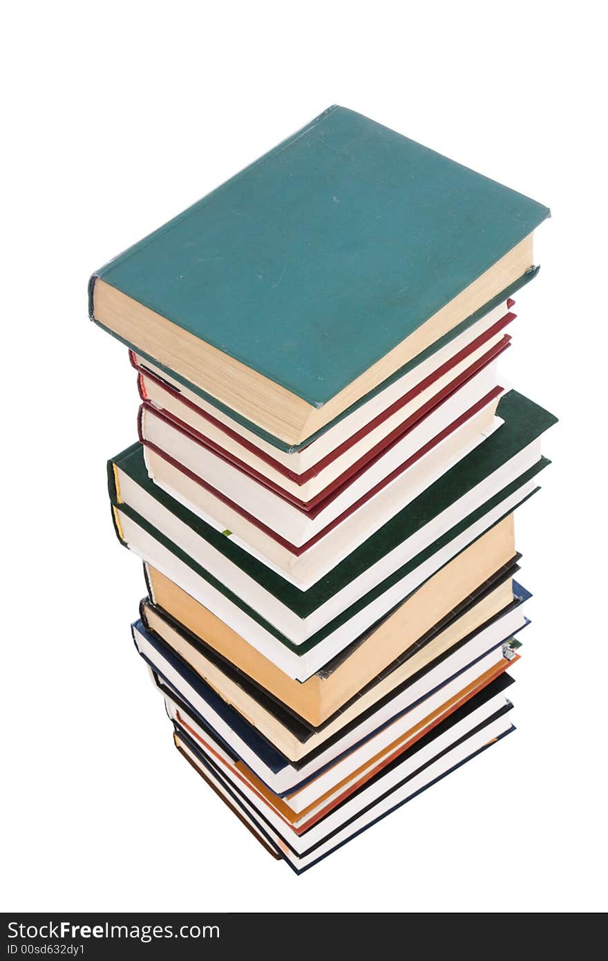 Pile of books isolated on a white