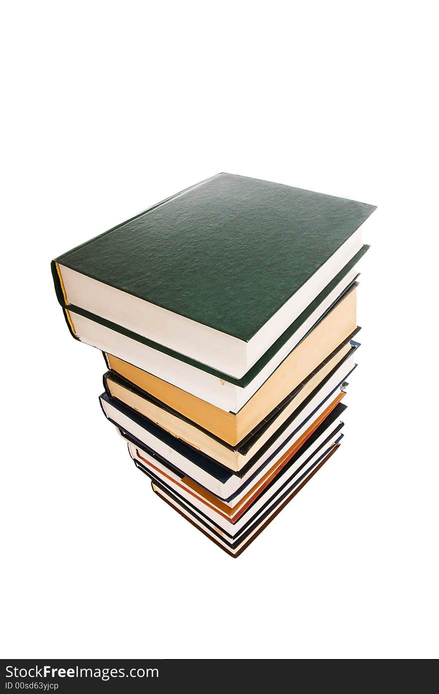 Pile of books isolated on a white background