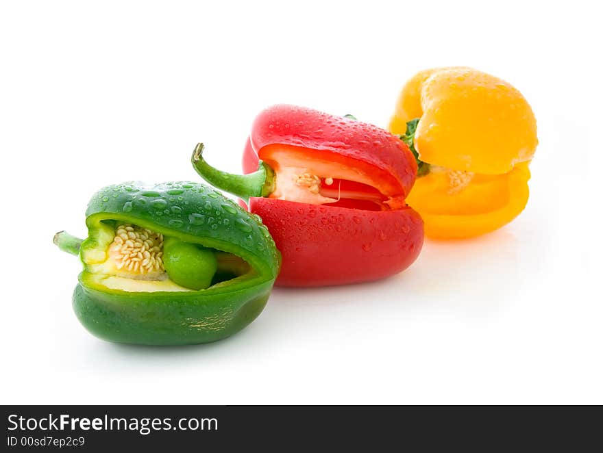 Fresh red and green pepper. Fresh red and green pepper