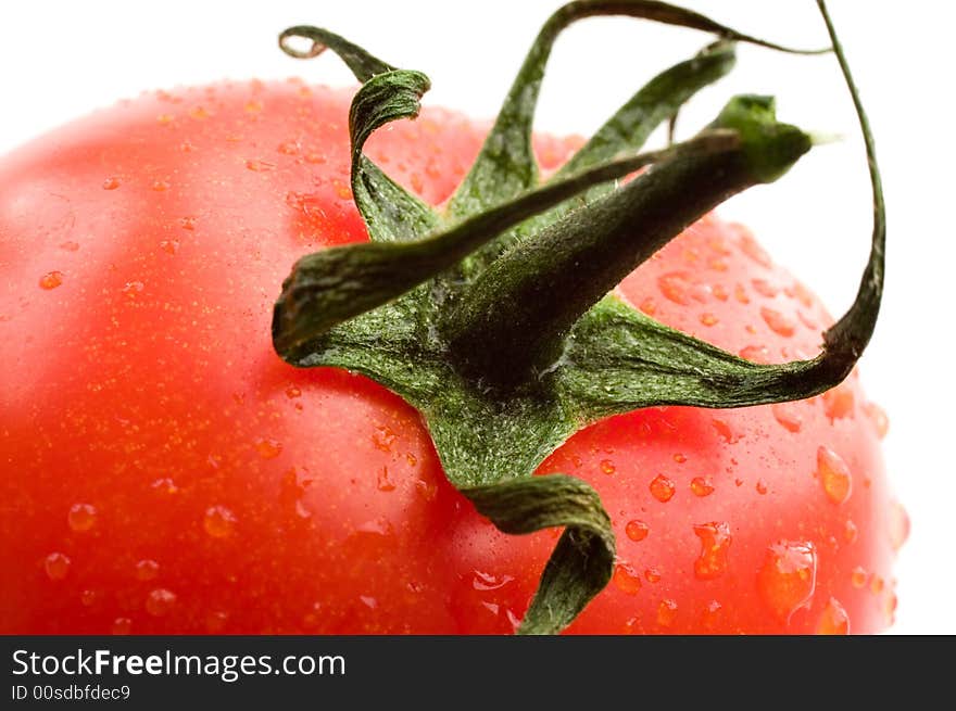 A part of red tomato