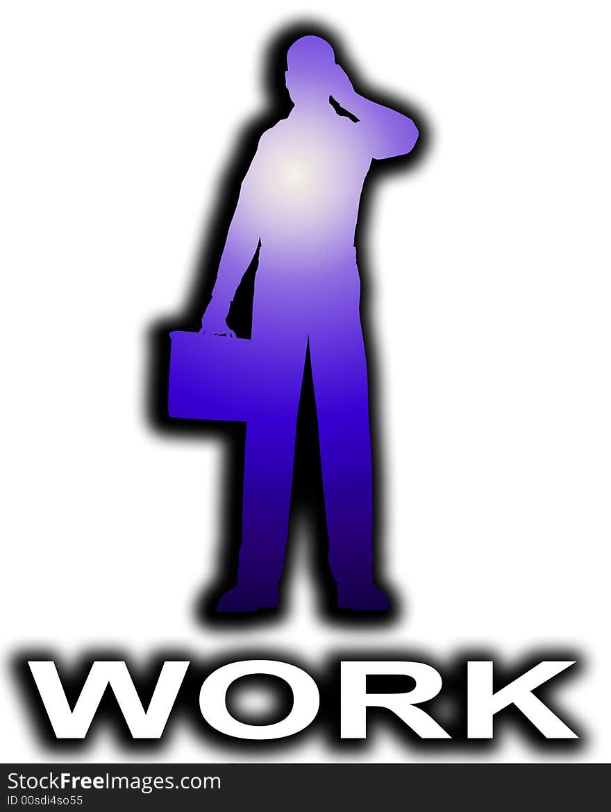 Working Business Man Outline 12