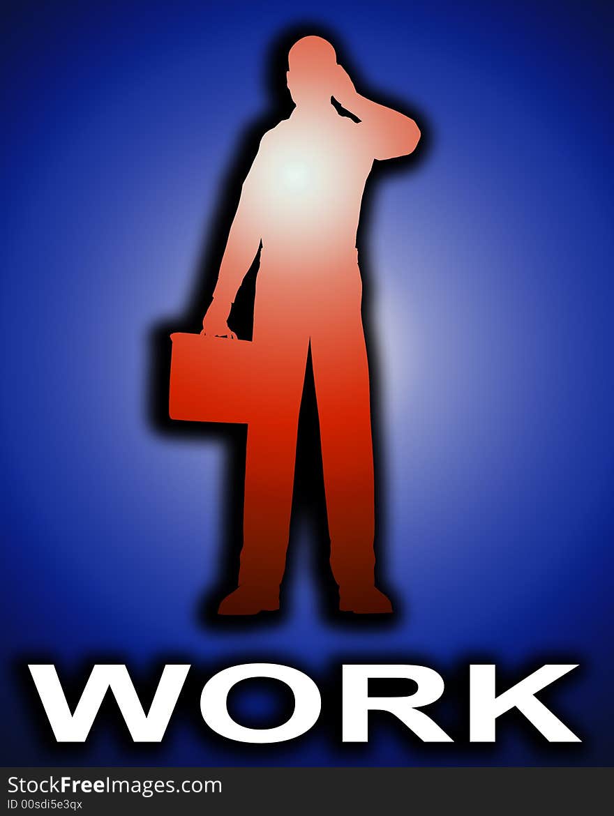 Working Business Man Outline 1