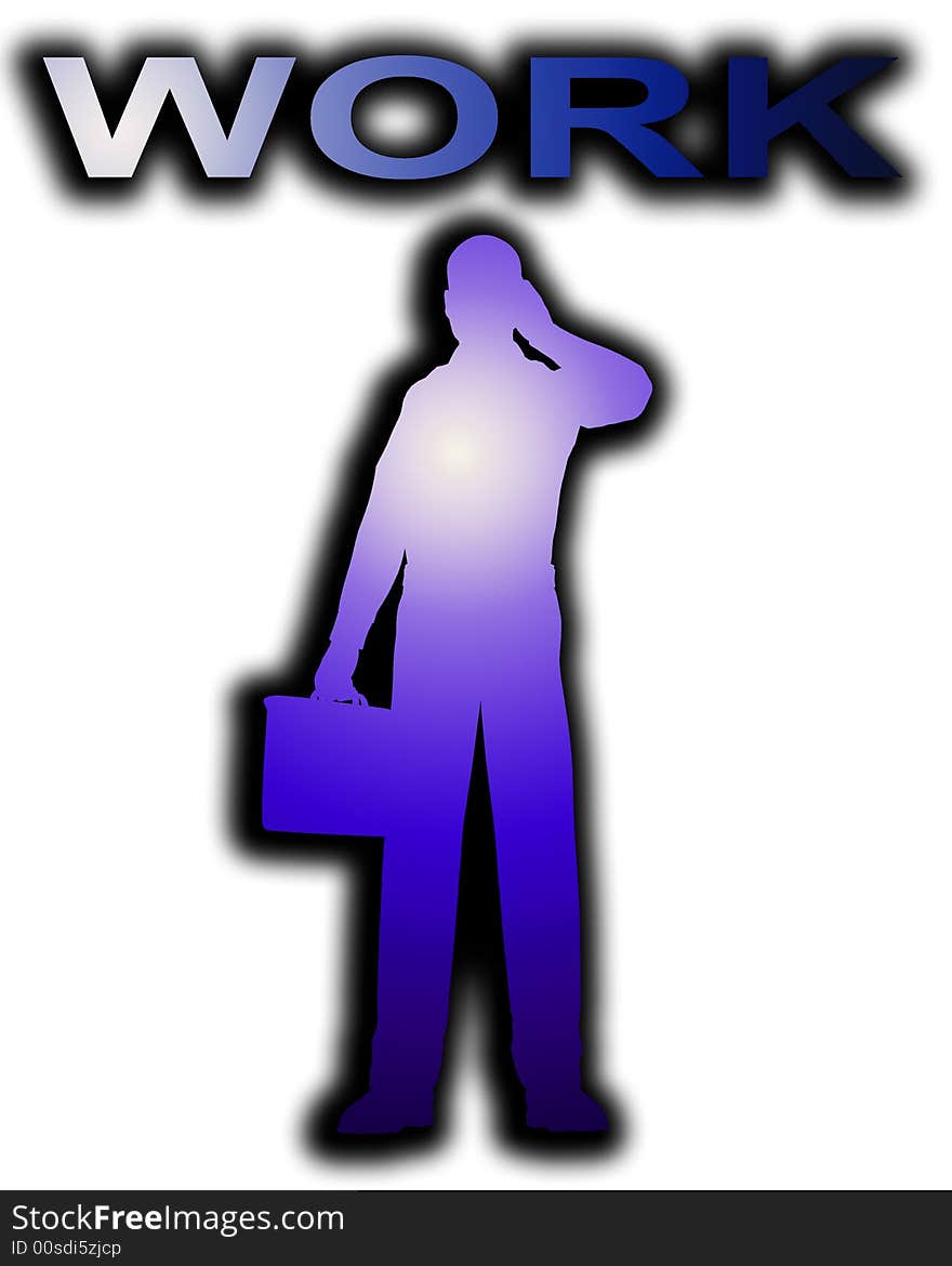 Working Business Man Outline 15