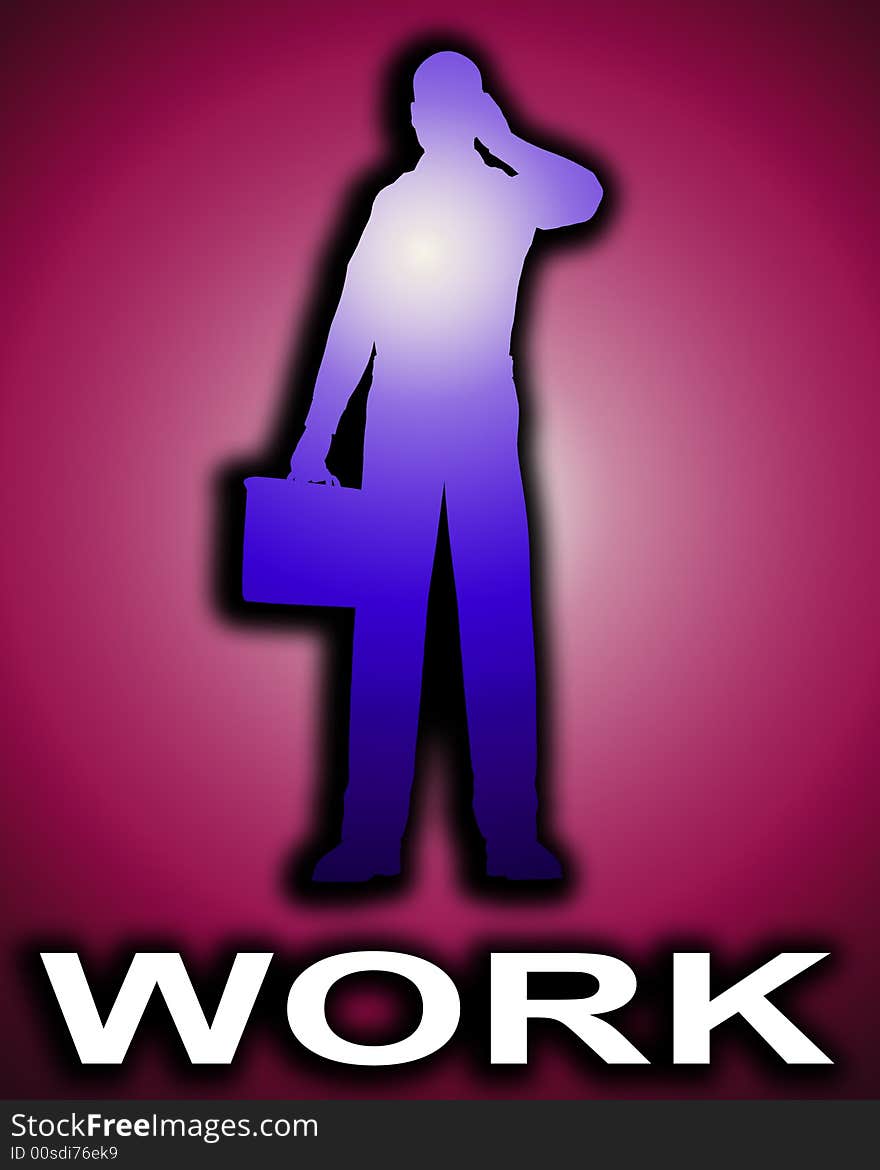 Working Business Man Outline 2