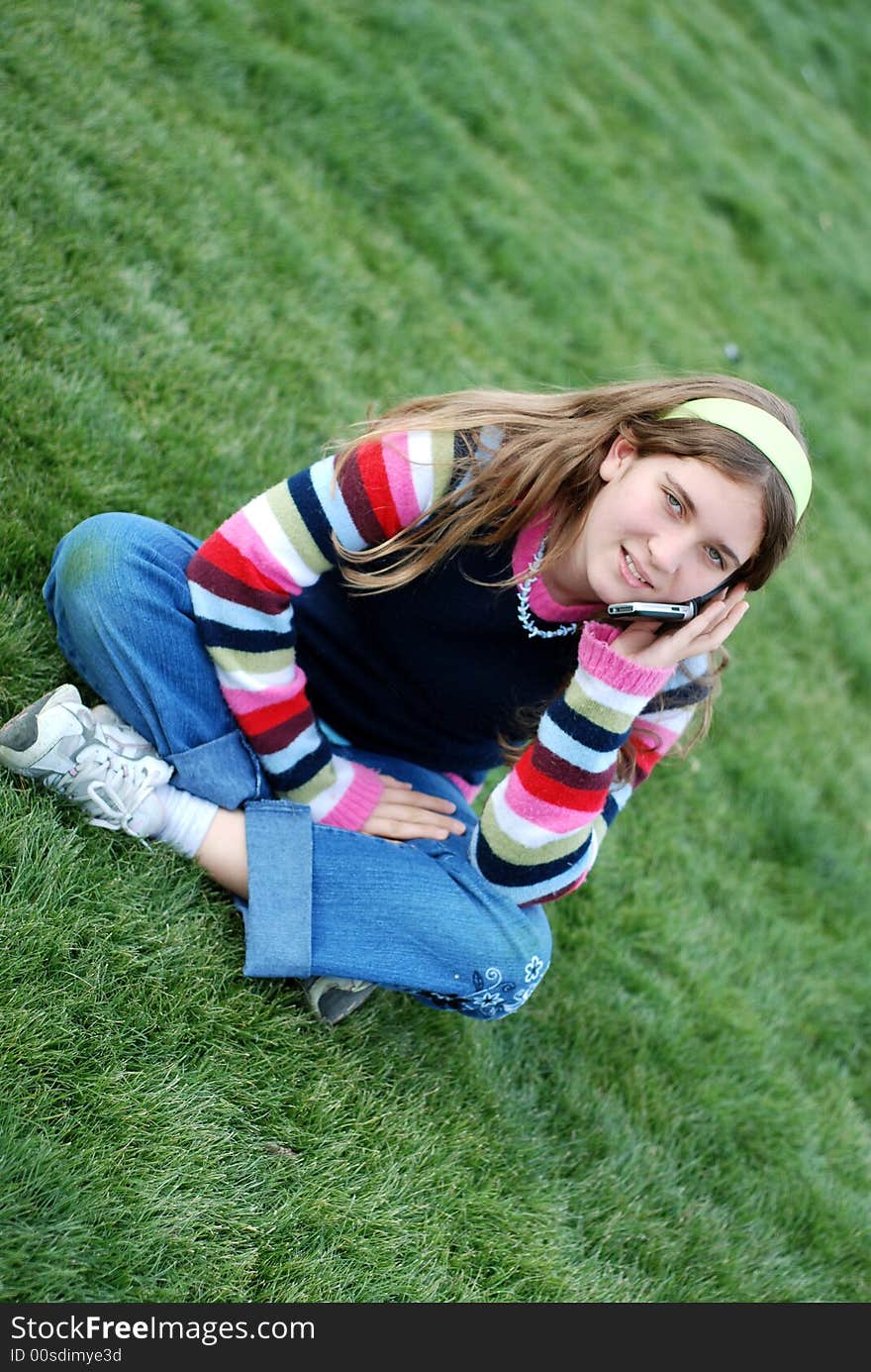 Young Girl And Cellphone