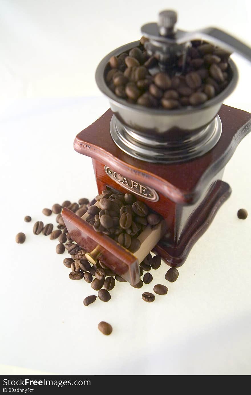 Coffee in Grinder