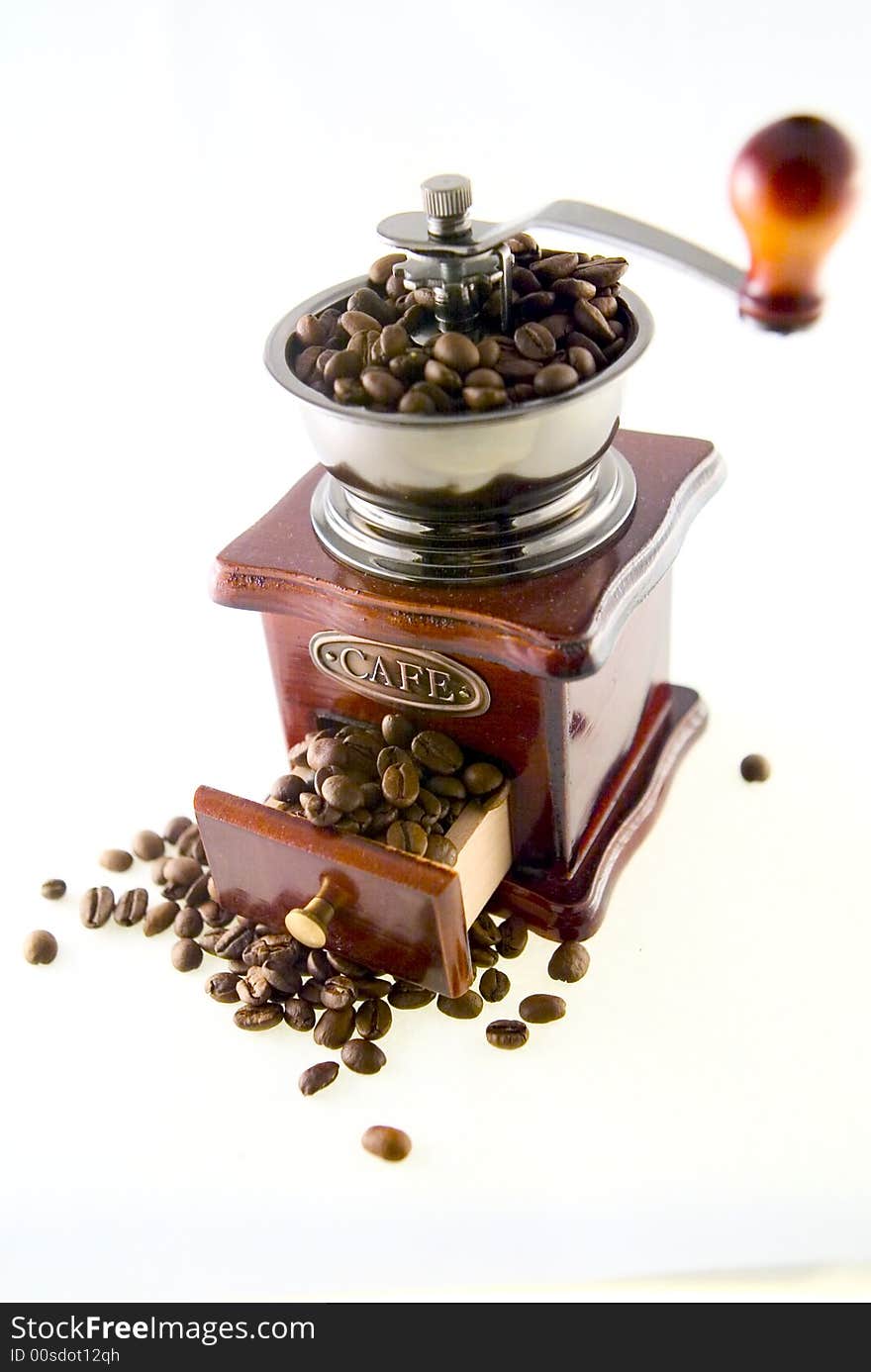 Coffee in Grinder