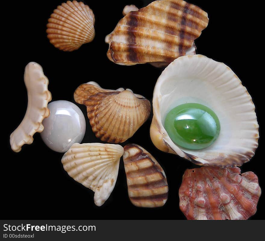 Sea stones on a black background