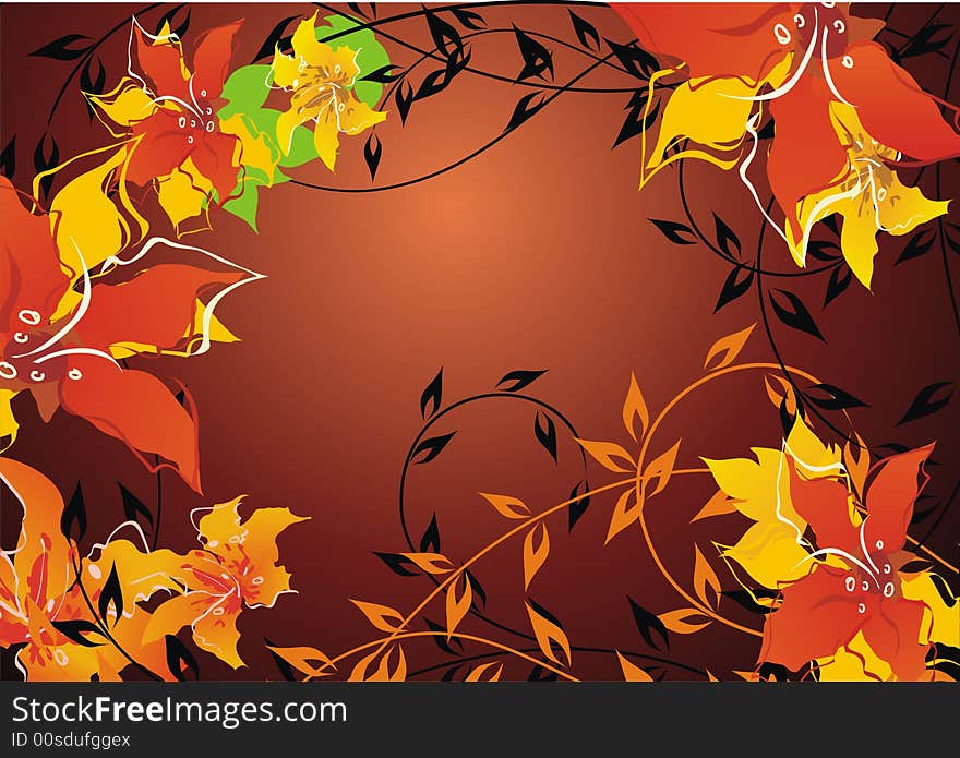 Autumn floral background