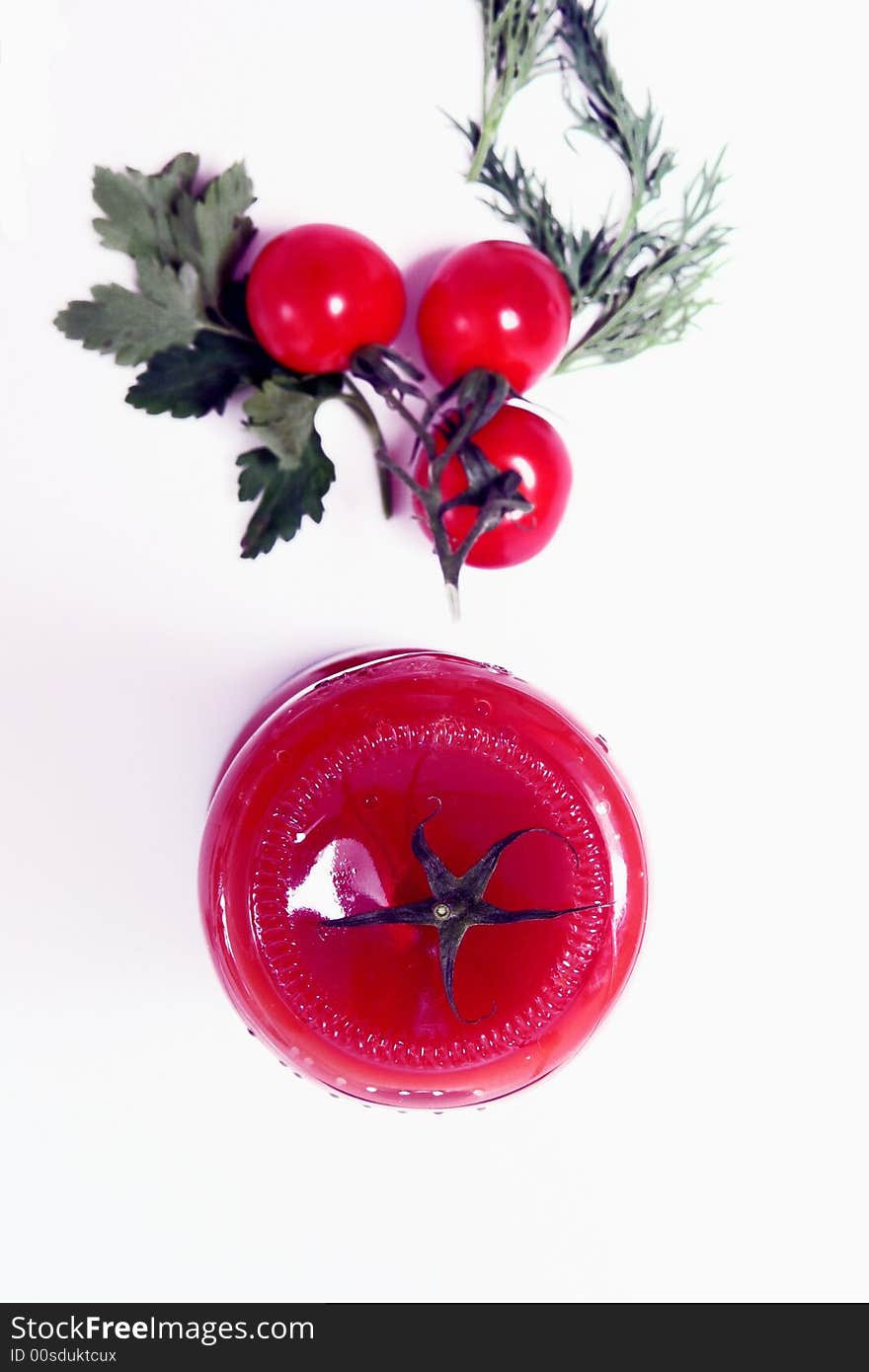 Tomato with green Isolated