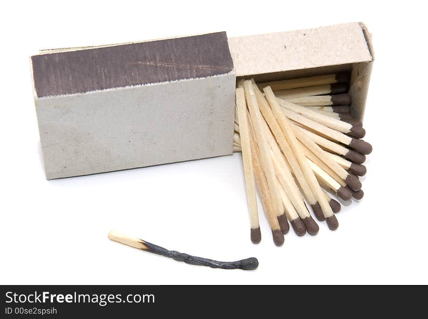 The matches fallen from matchbox.