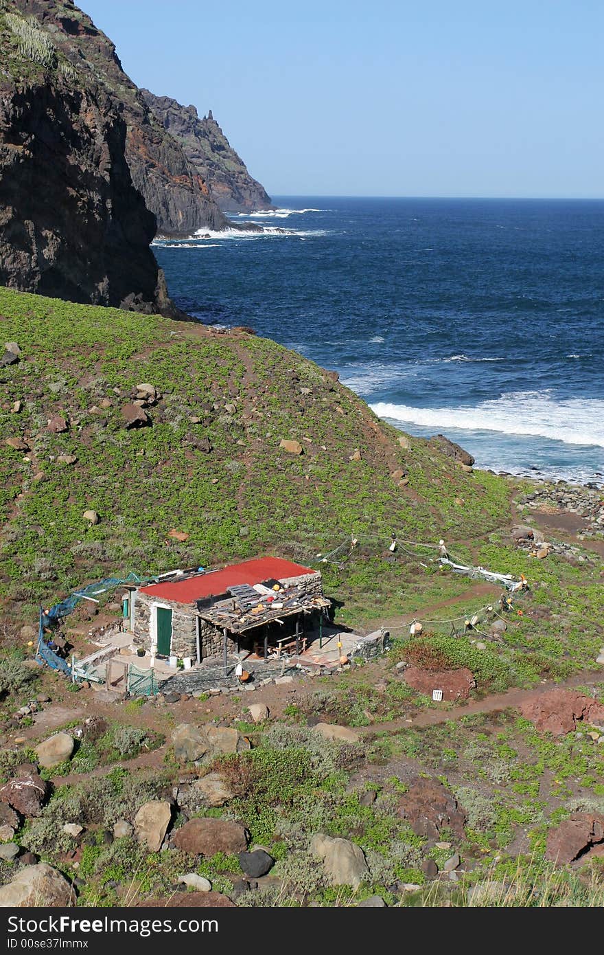 Fishermans hut on the seashore. Canary Islands. Fishermans hut on the seashore. Canary Islands