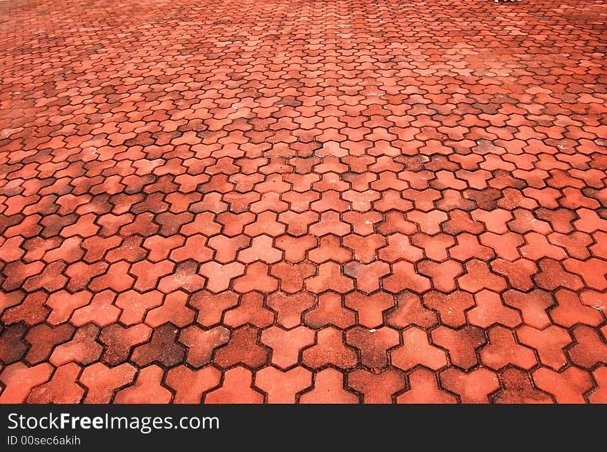 Brick pavement, not the ordinary rectangular shape