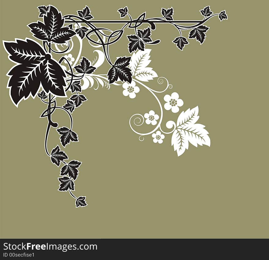 Floral frame, abstract floral background