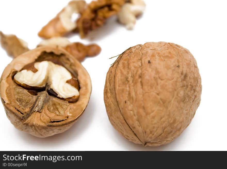 Walnut on the white isolated background