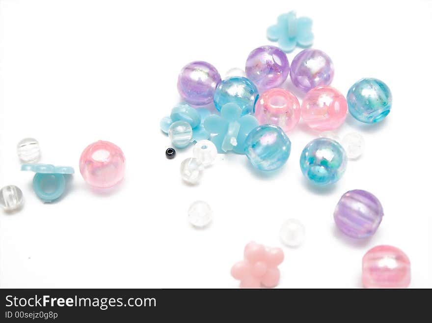 Pink and blue beads