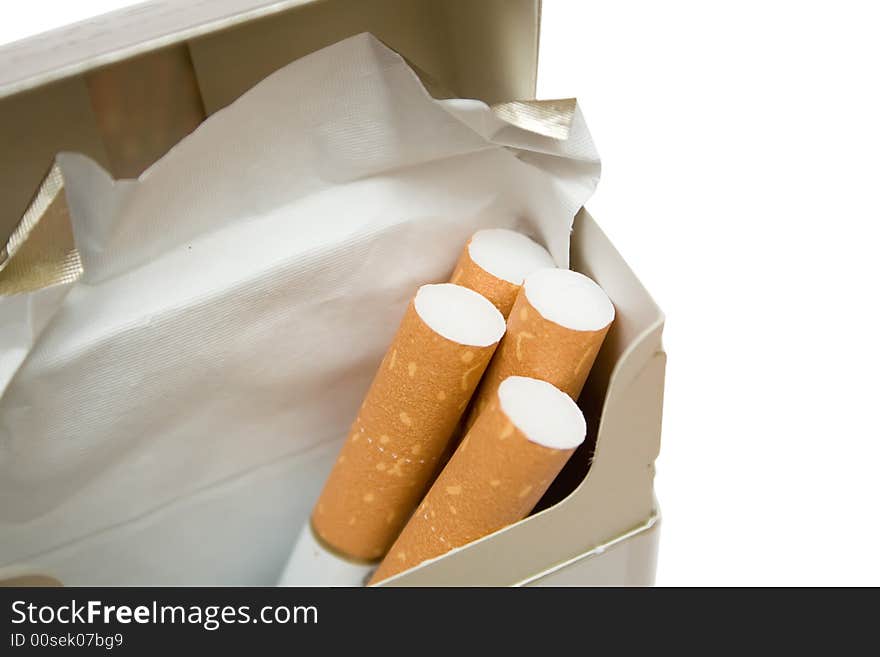 Cigarettes on the white isolated background