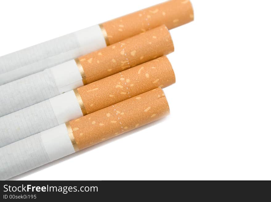 Cigarettes on the white isolated background