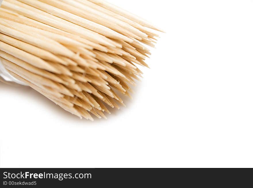 Some toothpicks on the isolated background