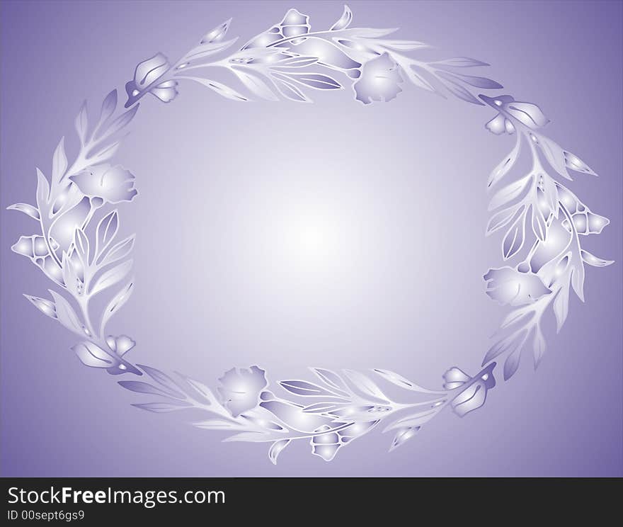 Violet floral frame -  illustration