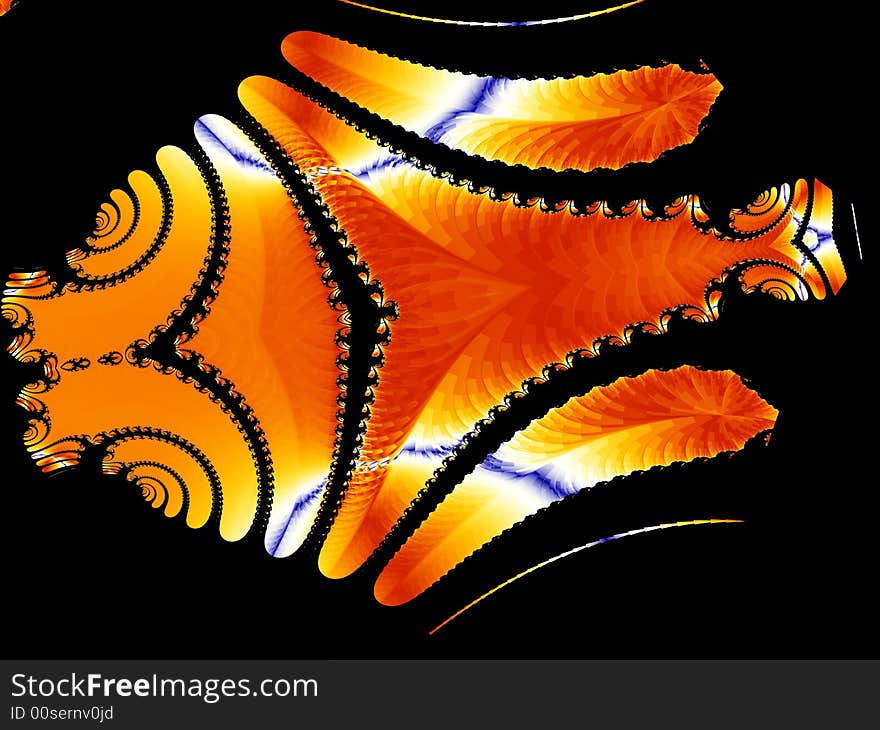 A fractal image that strongly resembles a stylized Koi. A fractal image that strongly resembles a stylized Koi.