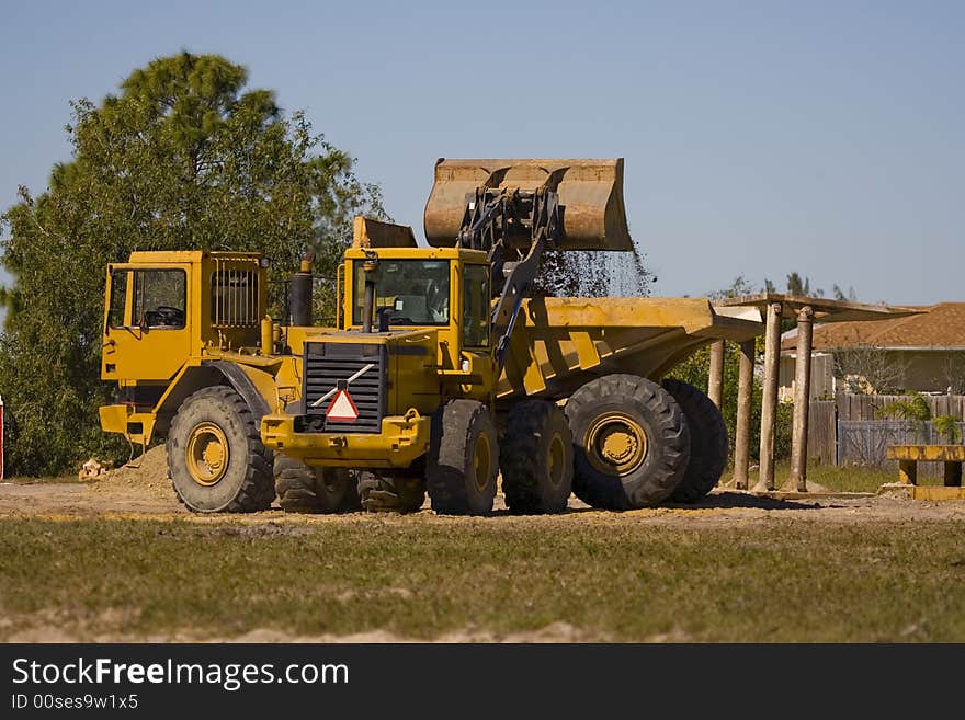 Loading up a dump truck