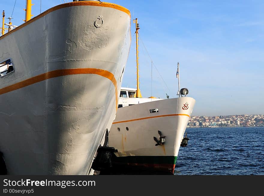 Steam boats at the doc in istanbul