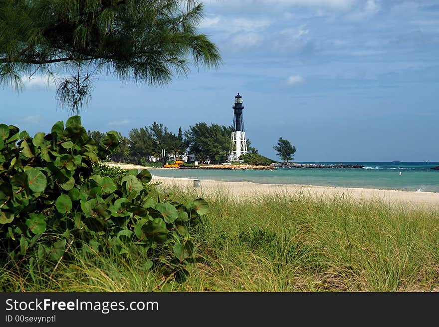 A picture of a lighthouse off the coast of Pompono Beach Florida. A picture of a lighthouse off the coast of Pompono Beach Florida