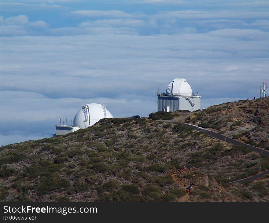 A view at two observatorys at La Palma. A view at two observatorys at La Palma.