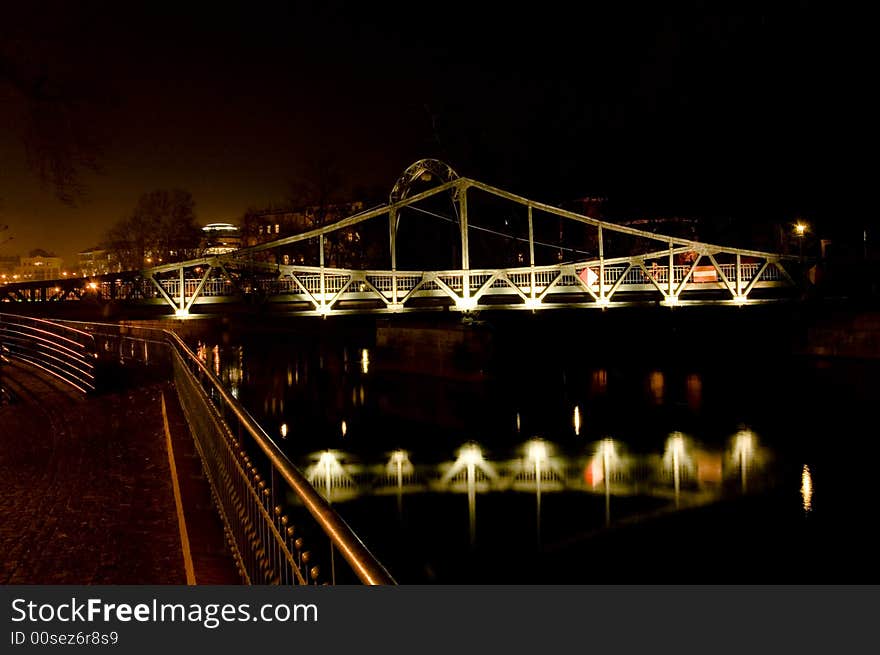 Ostrow Tumski - the oldest part of Wroclaw - at night. Ostrow Tumski - the oldest part of Wroclaw - at night