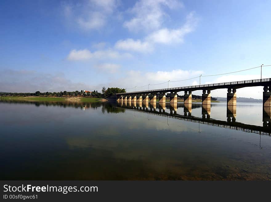 New Bridge in the middle of Portugal historic city. New Bridge in the middle of Portugal historic city