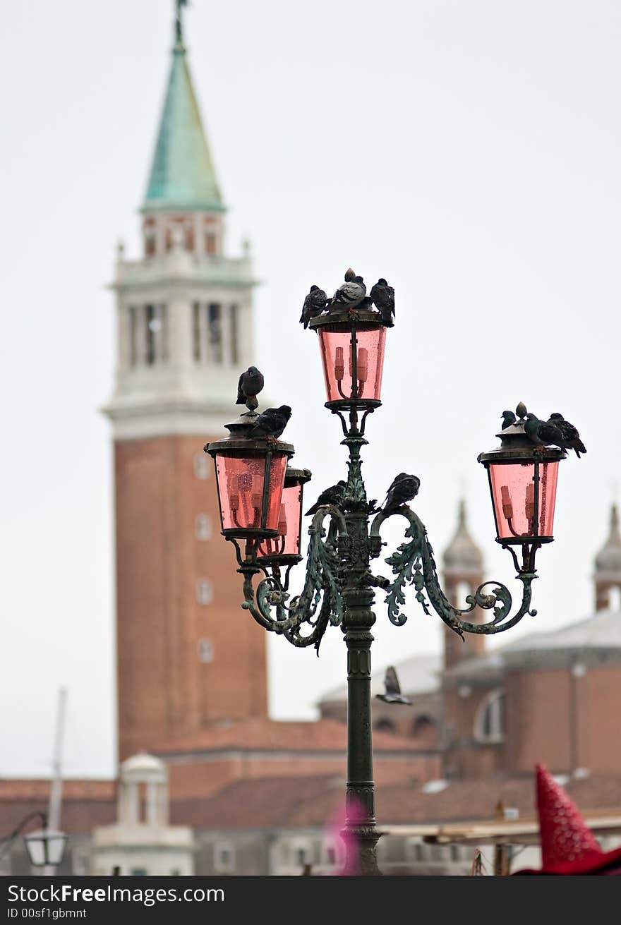 Street lamps with San marco on backgrounds. Street lamps with San marco on backgrounds.