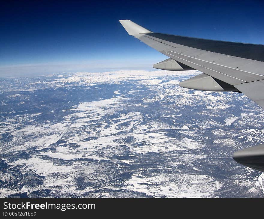 View over the Rocky Mountains. View over the Rocky Mountains.