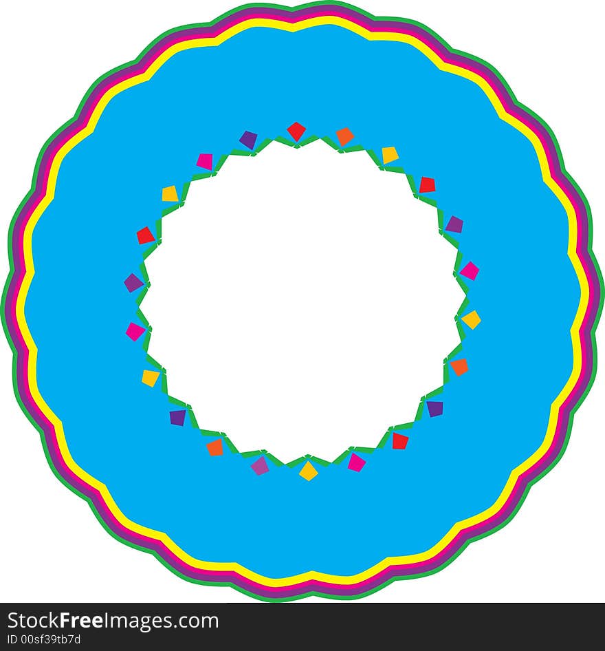 Illustration of brightly colored flowers in a circle with space for text. Illustration of brightly colored flowers in a circle with space for text