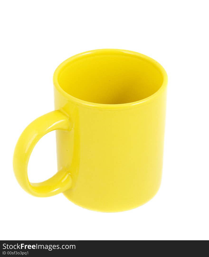 Photo of a Yellow Clay Cup isolated