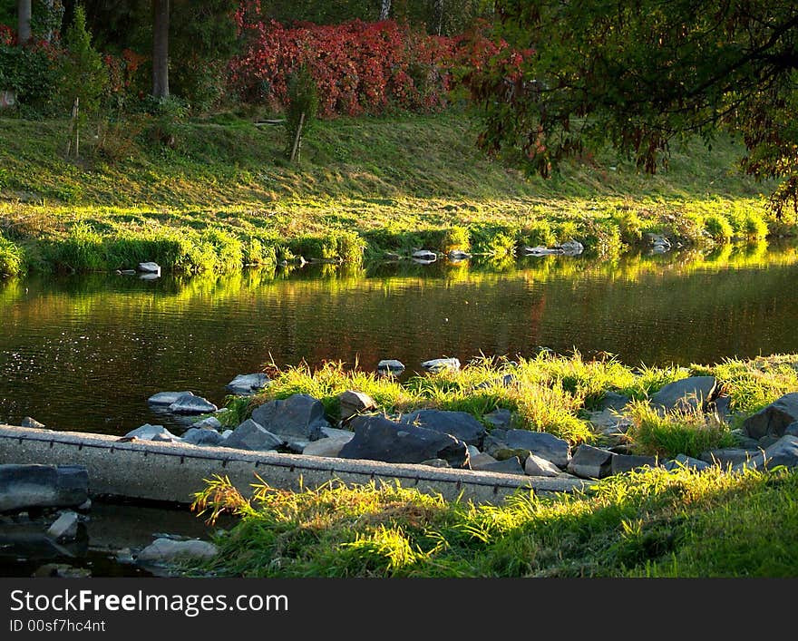 On a riverside of Becva River